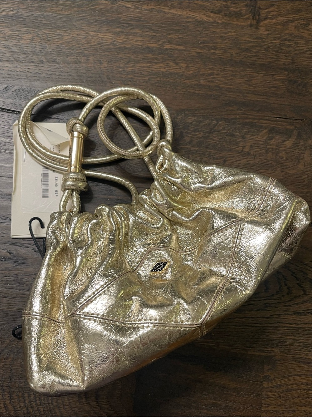 ba&sh Metallic Gold Mini Shoulder Bag